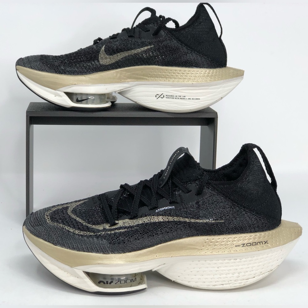 Nike Women’s Air Zoom Alphafly Next% 2 Black Gold DN3559-003 - Size 5.5 No Box
